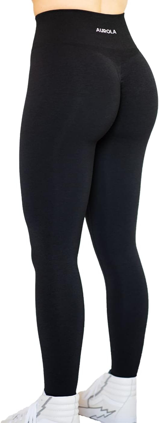 AUROLA Workout Leggings for Women Seamless Scrunch Tights Tummy Control Gym Fitn...
