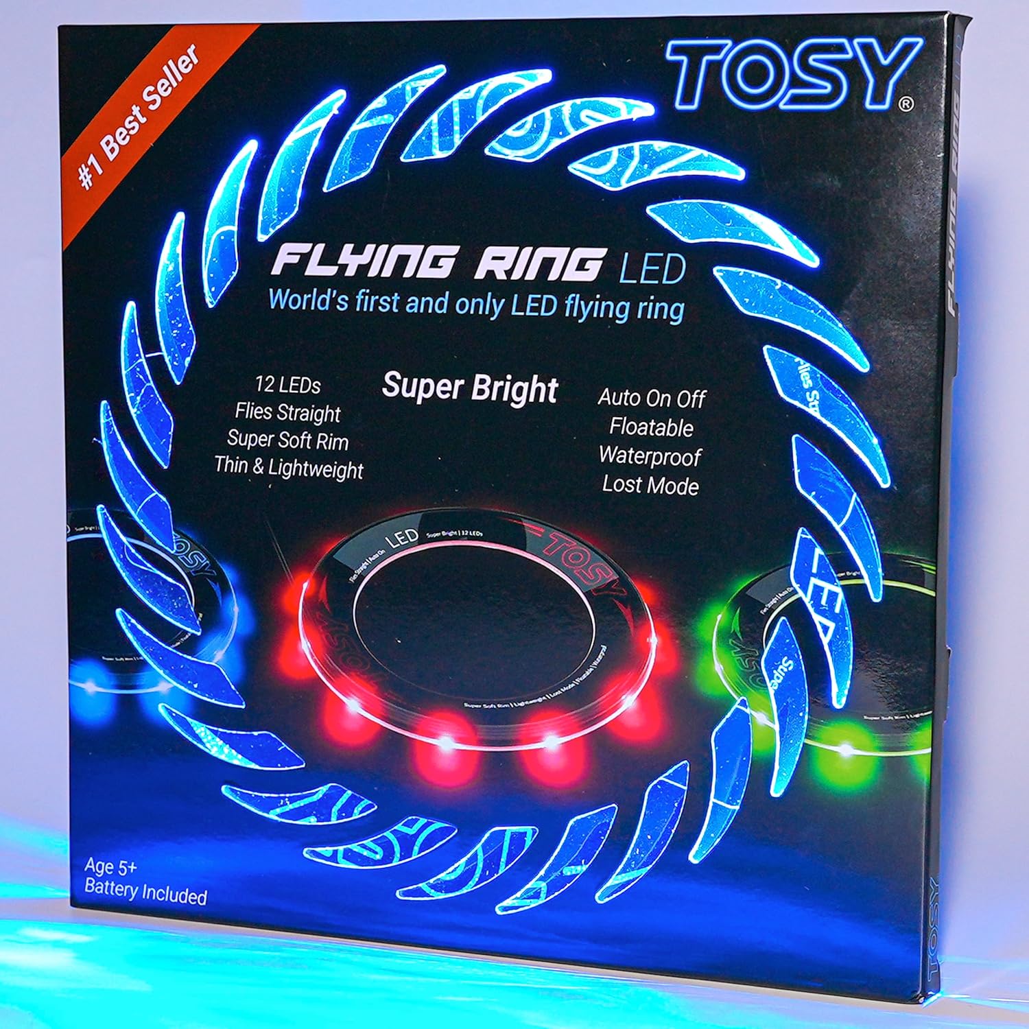 TOSY Flying Ring - 12 monocolor LEDs, Super Bright, Lost Mode, Auto Light Up, Ch...