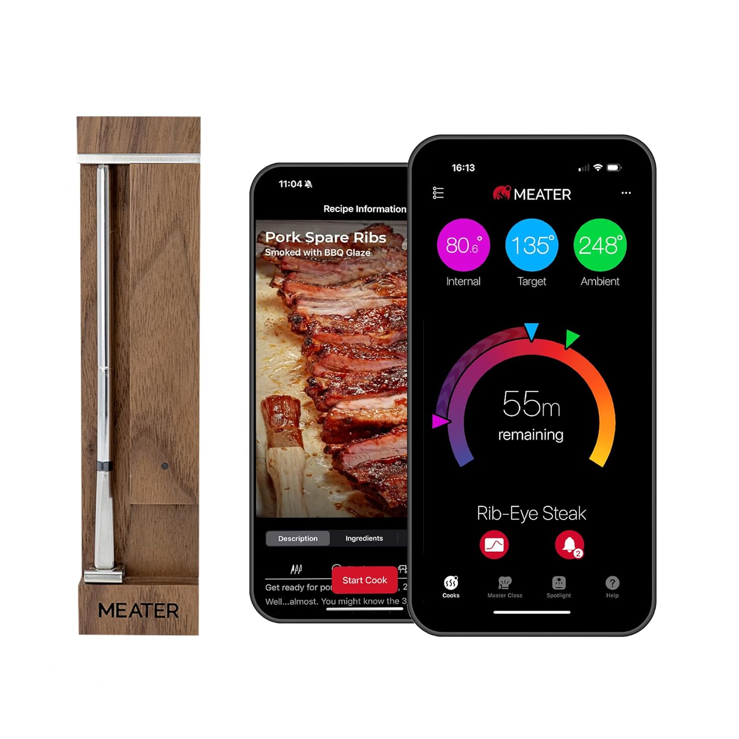MEATER Pro: Smart Bluetooth Wireless Meat Thermometer Digital | 1000°F Heat Resi...