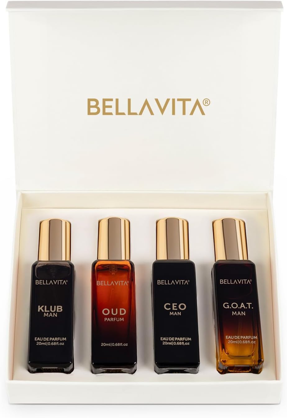 Bella Vita Luxury Long Lasting Perfume Gift Set for Man | 4x20ml | Gifts for Men...