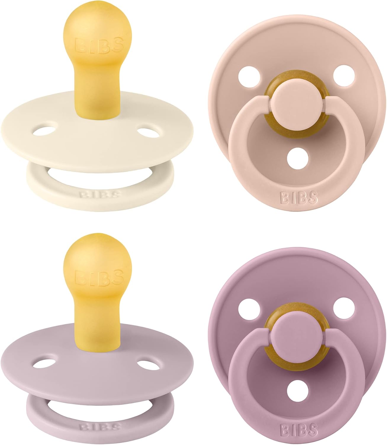 BIBS Dummies Colour Pack, Special BPA Free Dummy Pacifier, Unique Round Nipple S...