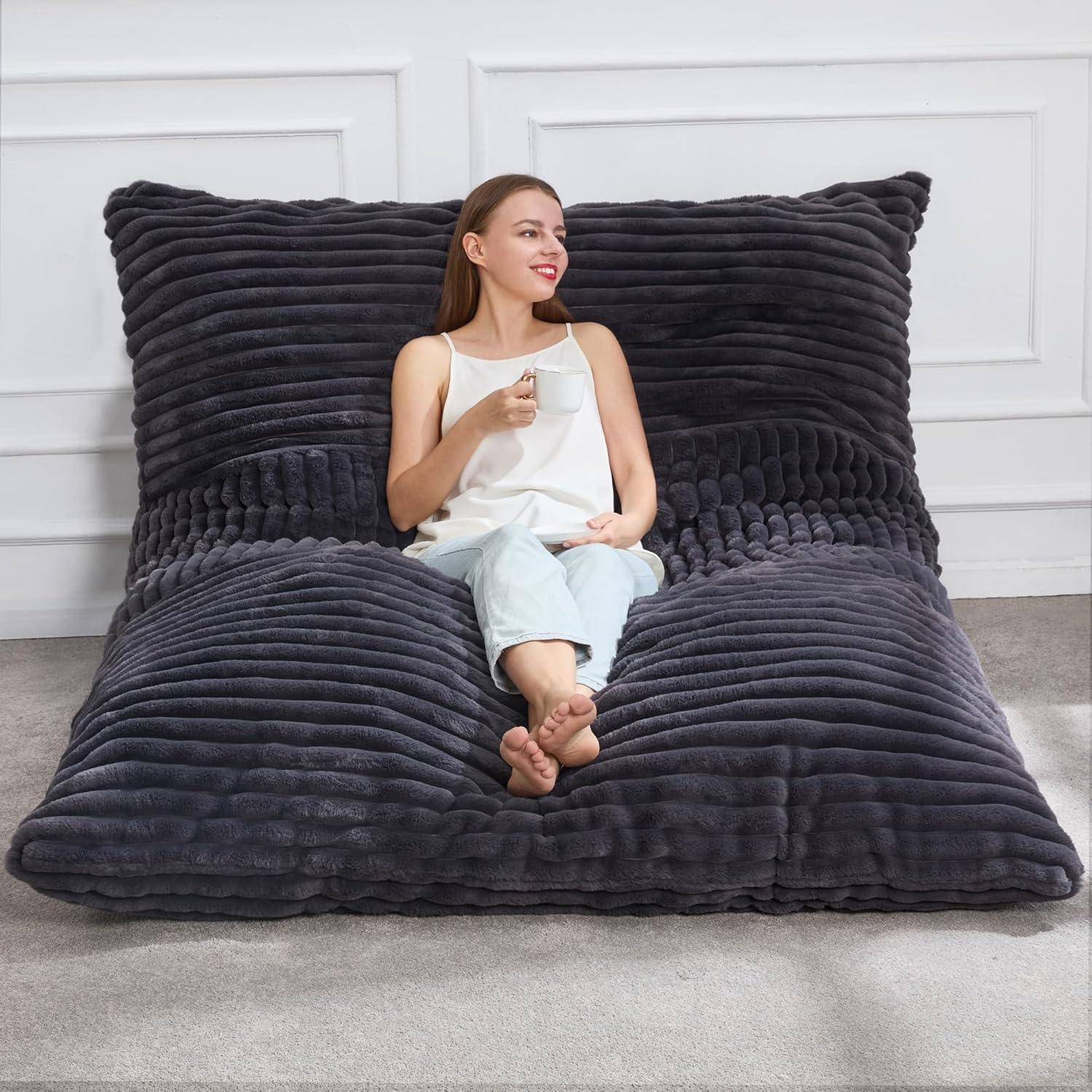Hobestluk 3 in 1 Bean Bag Chair Giant Bean Bag Cha...