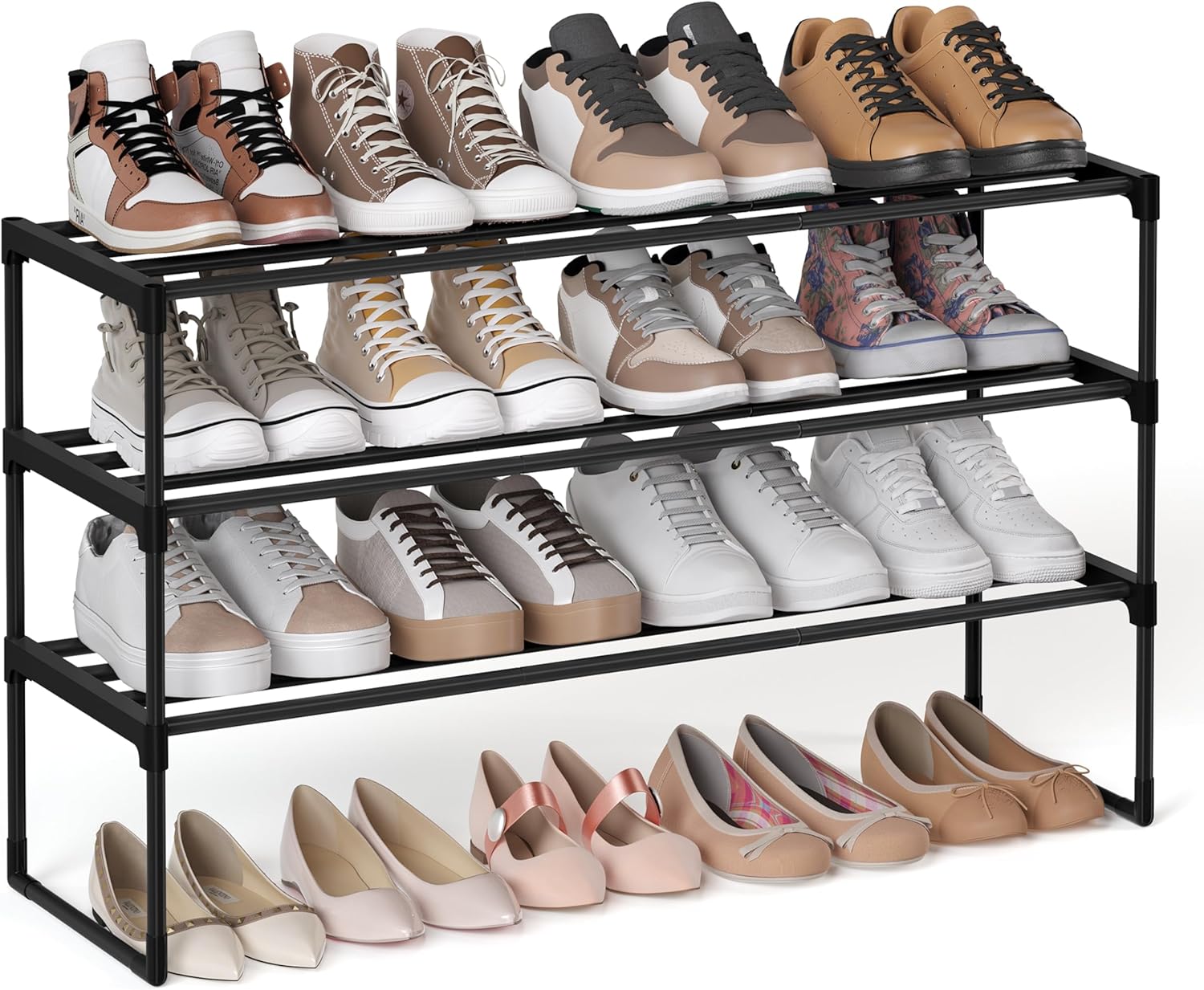 SONGMICS 3-Tier Shoe Rack, Shoe Storage Organiser,...
