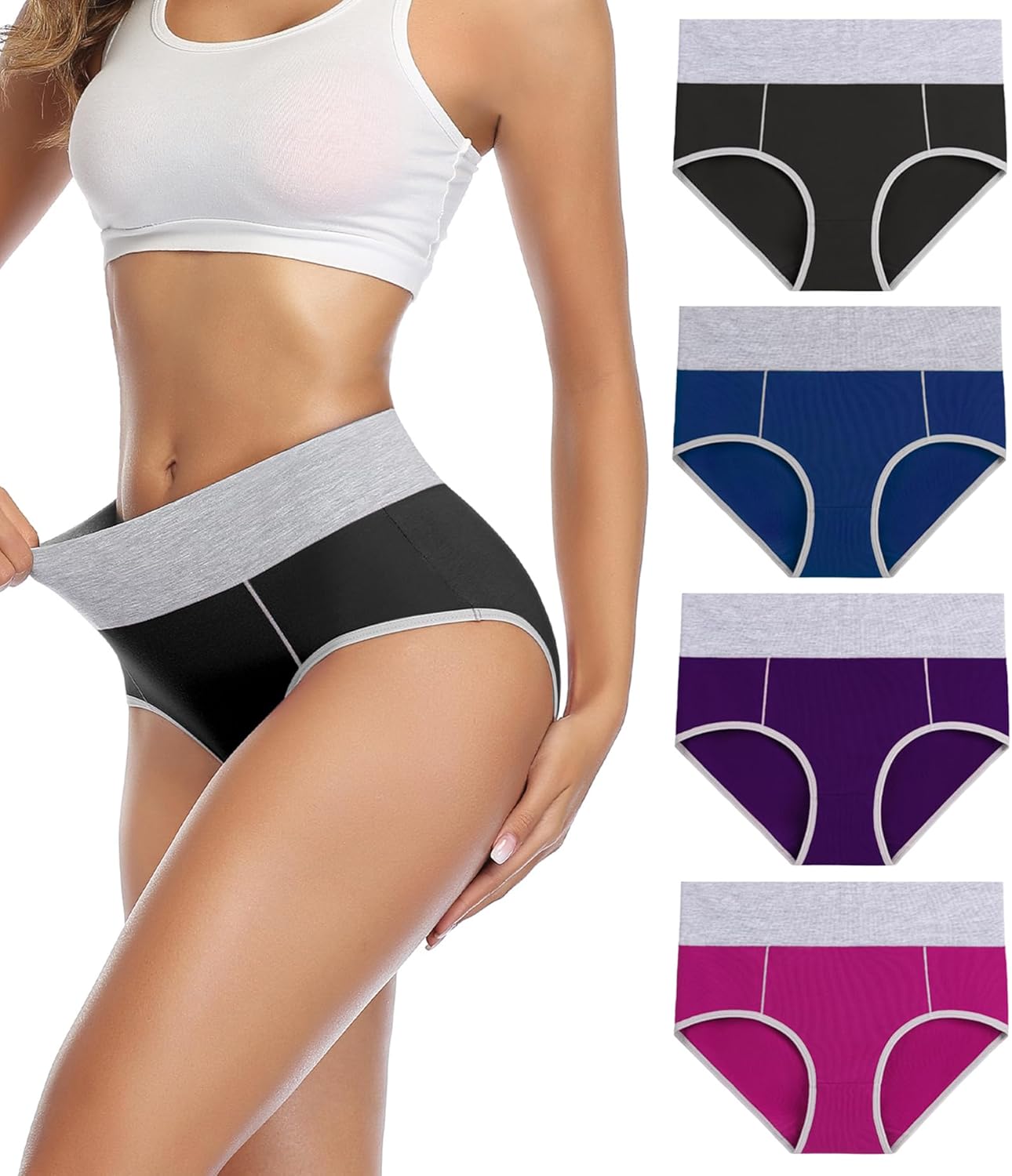 Premium Wirarpa Underwear, Comfortable Women's Underwear High Waist Cotton Knick...