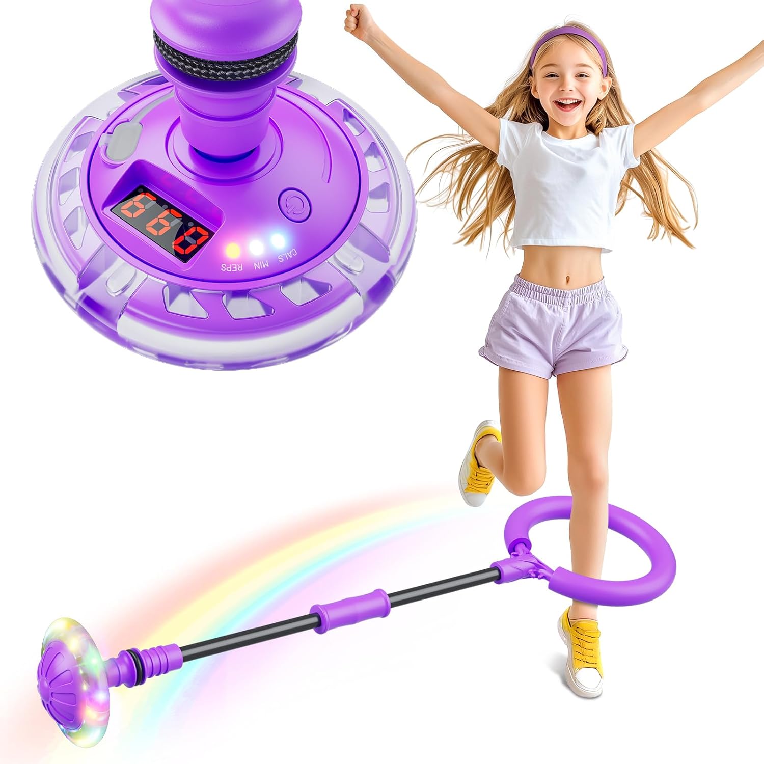 Hot Bee Ankle Skip Ball for Kids with Counter, Timer, Cal Calculator, Girl Birth...
