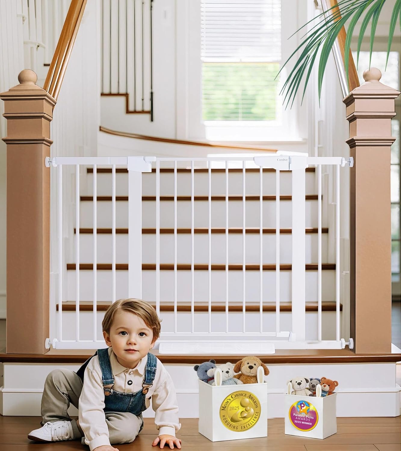 Cumbor 29.7-48" Baby Gate for Stairs, Mom's Choice Awards Winner-Dog Gates for D...