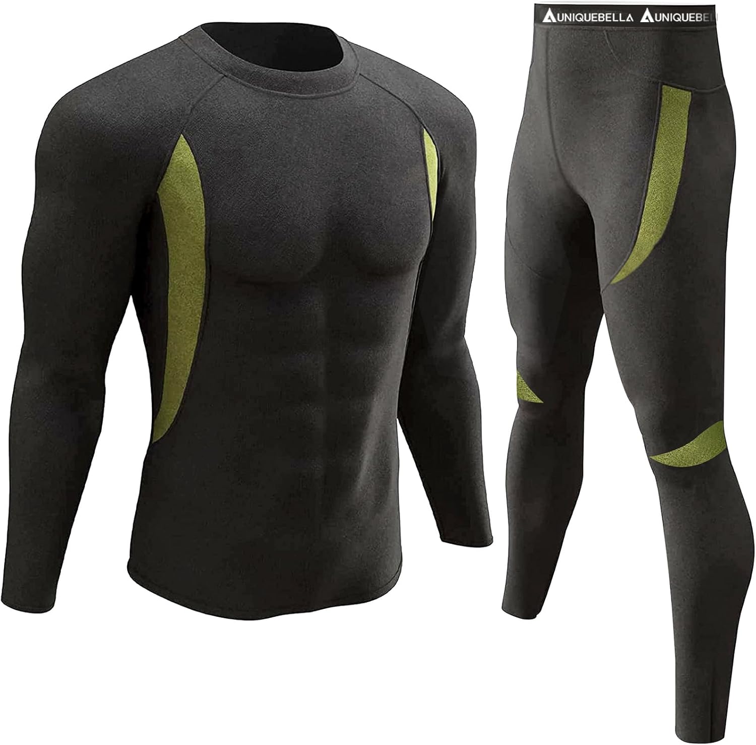 UNIQUEBELLA Mens Thermal Underwear Set Long Sleeve Tops Long Johns Thermal Base...