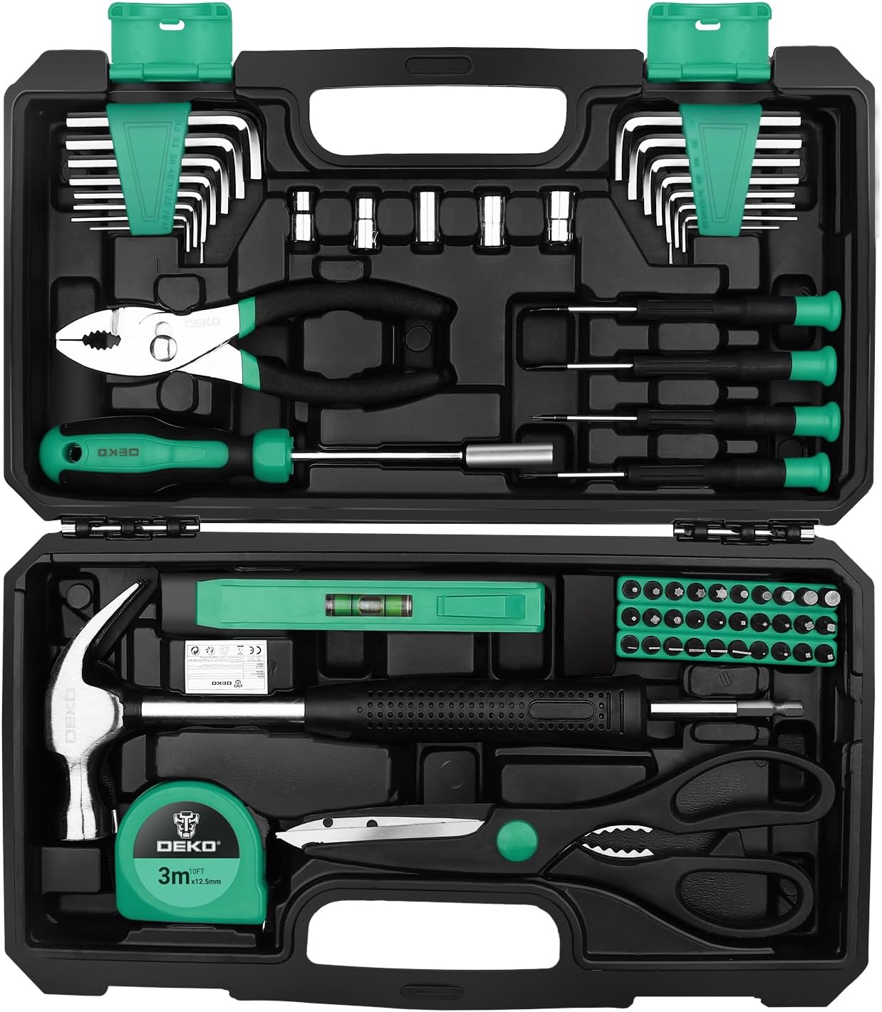 High-Quality DEKO Tool Kit Set, Essential 62 Piece Home Repair DIY Toolkit, Reli...
