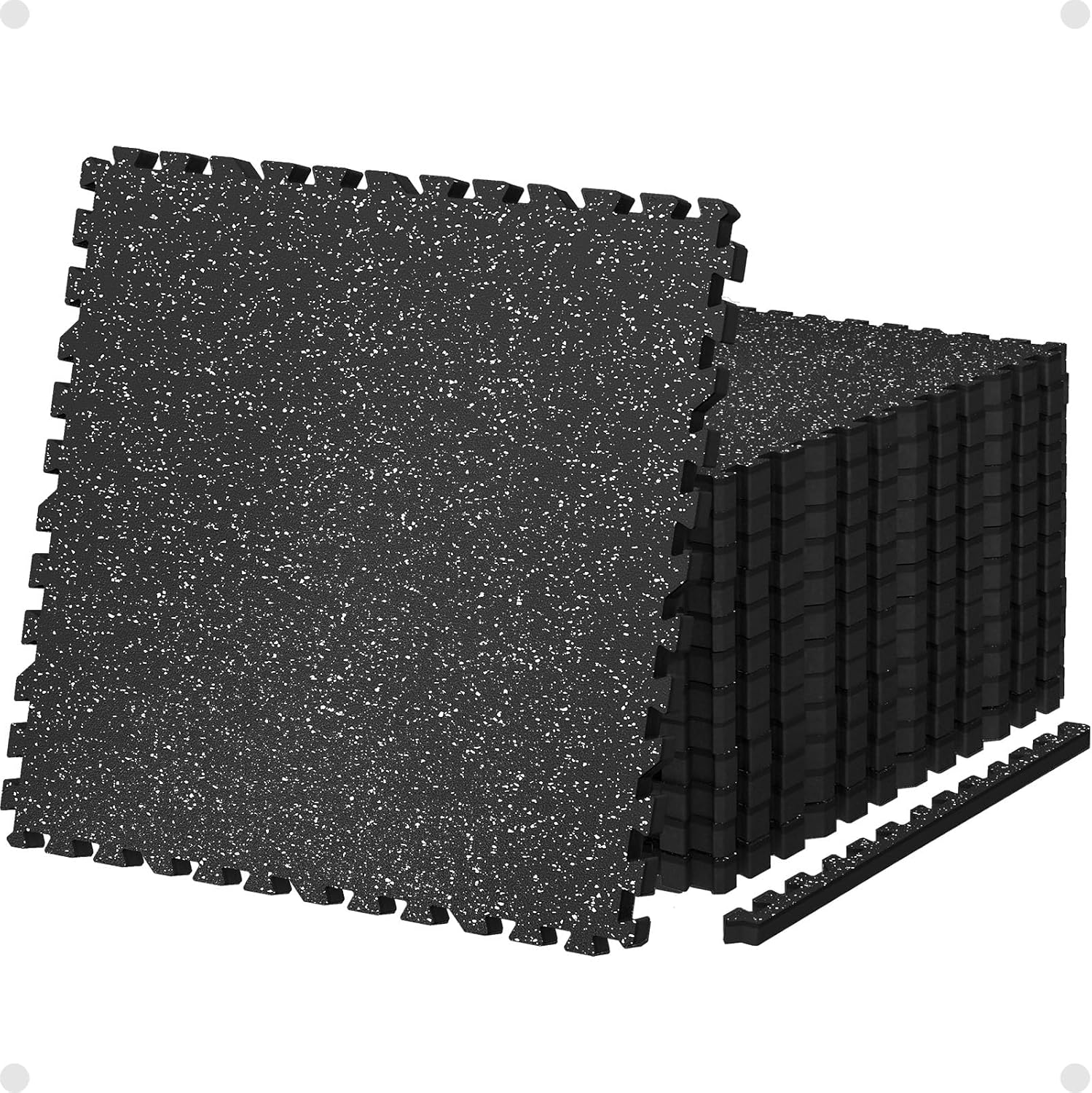 AIRHOP 0.79in Thick 48 Sq Ft Exercise Equipment Mats, 12 Tiles Upgraded Rubber T...