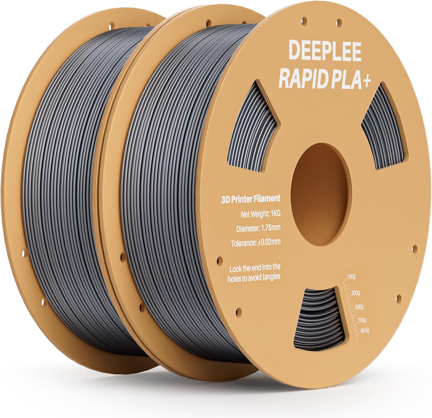DEEPLEE Rapid PLA Plus Filament 1.75mm Silver 2kg, High Speed 3D Printer Filamen...
