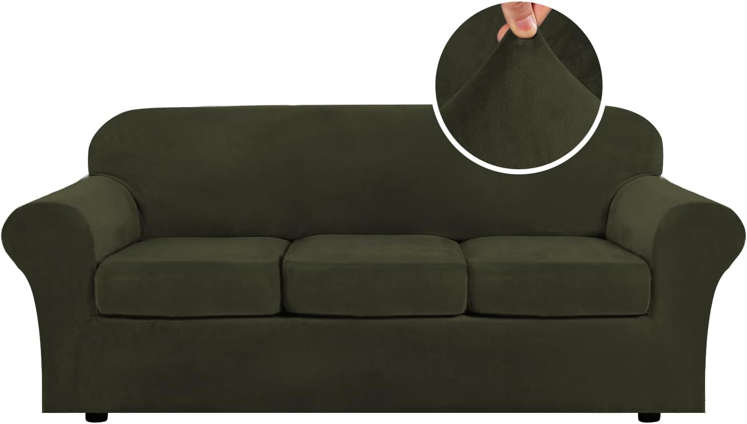 Elegant H.VERSAILTEX Modern Velvet Sofa Slipcover, High Stretch Sofa Cover as Fu...