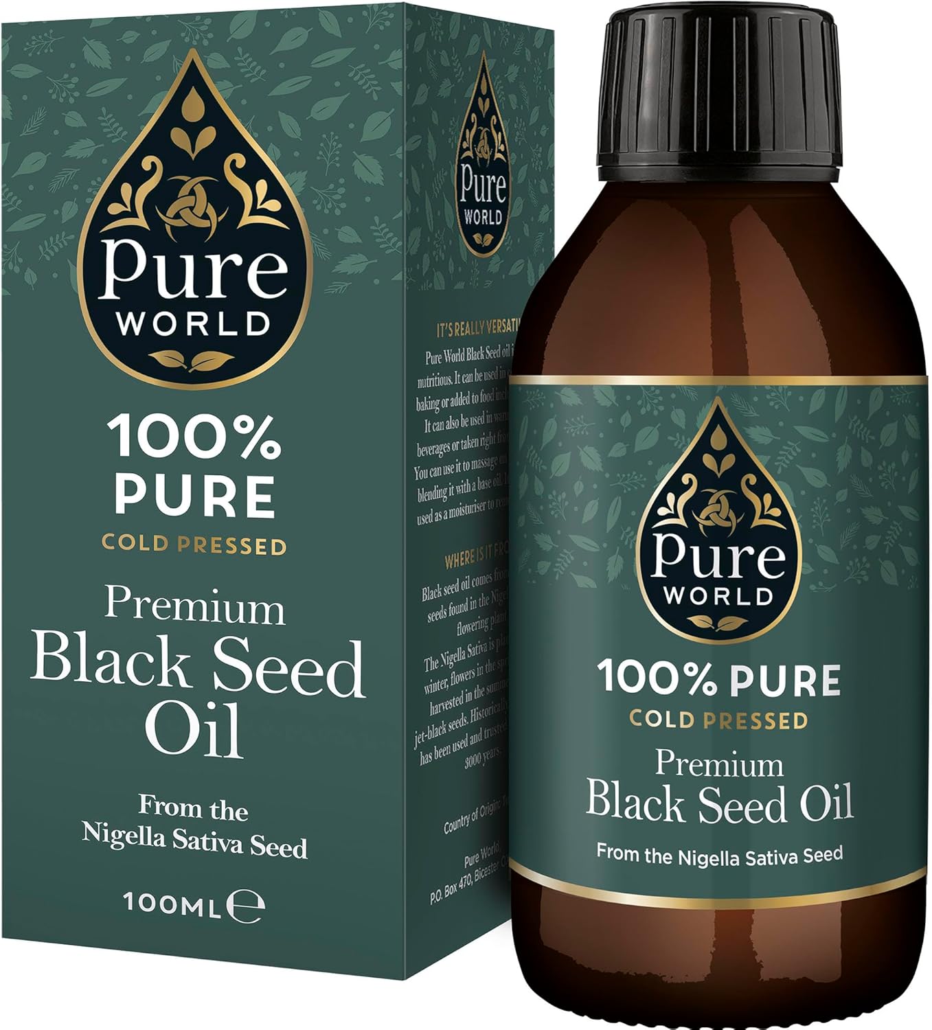 Unique Pure World Black Seed Oil, High-Quality Cold-Pressed Supplement, Innovati...