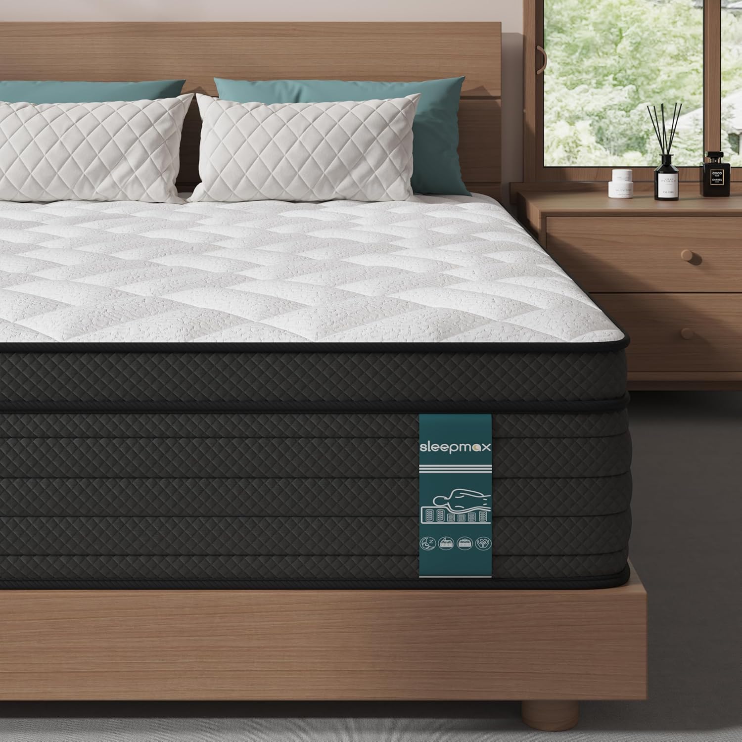 Sleepmax Extra Firm King Mattress 14 Inch – Deep Sleep Hybrid Mattress Enhanced...