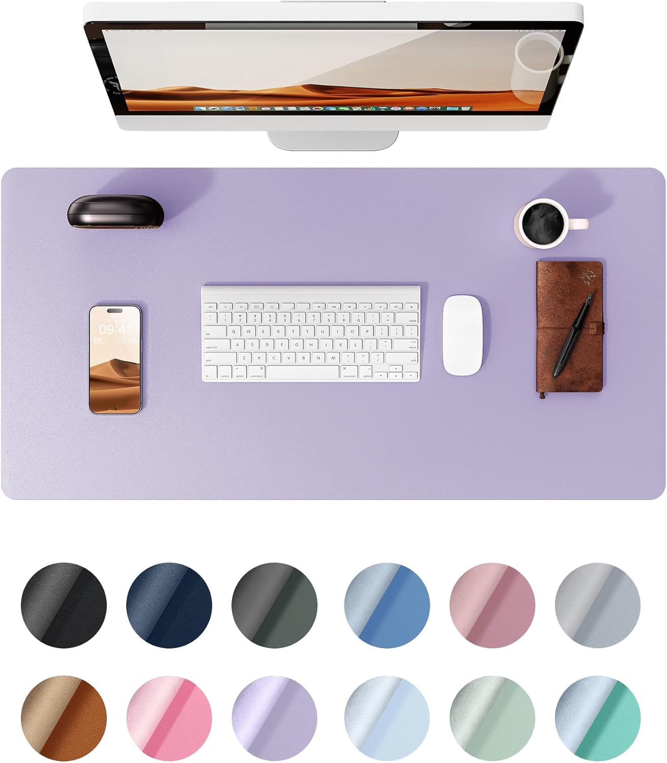 High-Quality YSAGi Leather Desk Mat, Unique Large Mouse Mat with Non-Slip Featur...