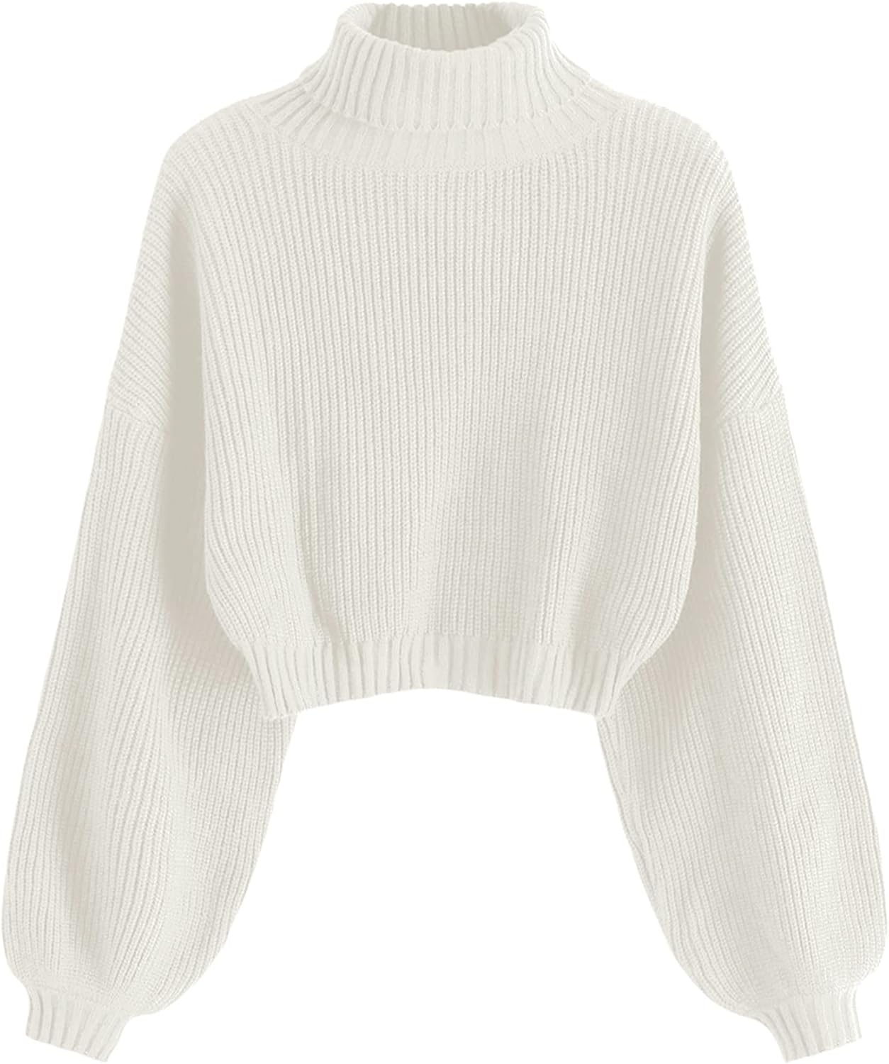 ZAFUL Women's Sweater, Special Cropped Turtleneck Sweater, High-Quality Lantern...