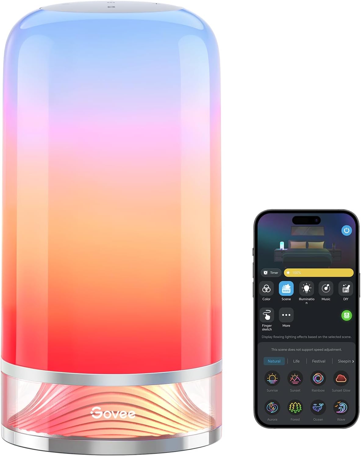 Govee Bedside Touch Table Lamp, Night Light Kids LED RGBICWW Works with Matter a...