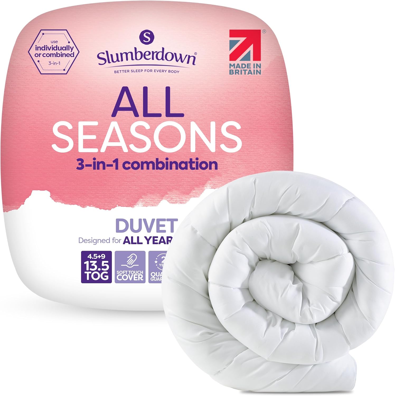 Slumberdown All Seasons 3-in-1 Double Duvet 13.5 T...