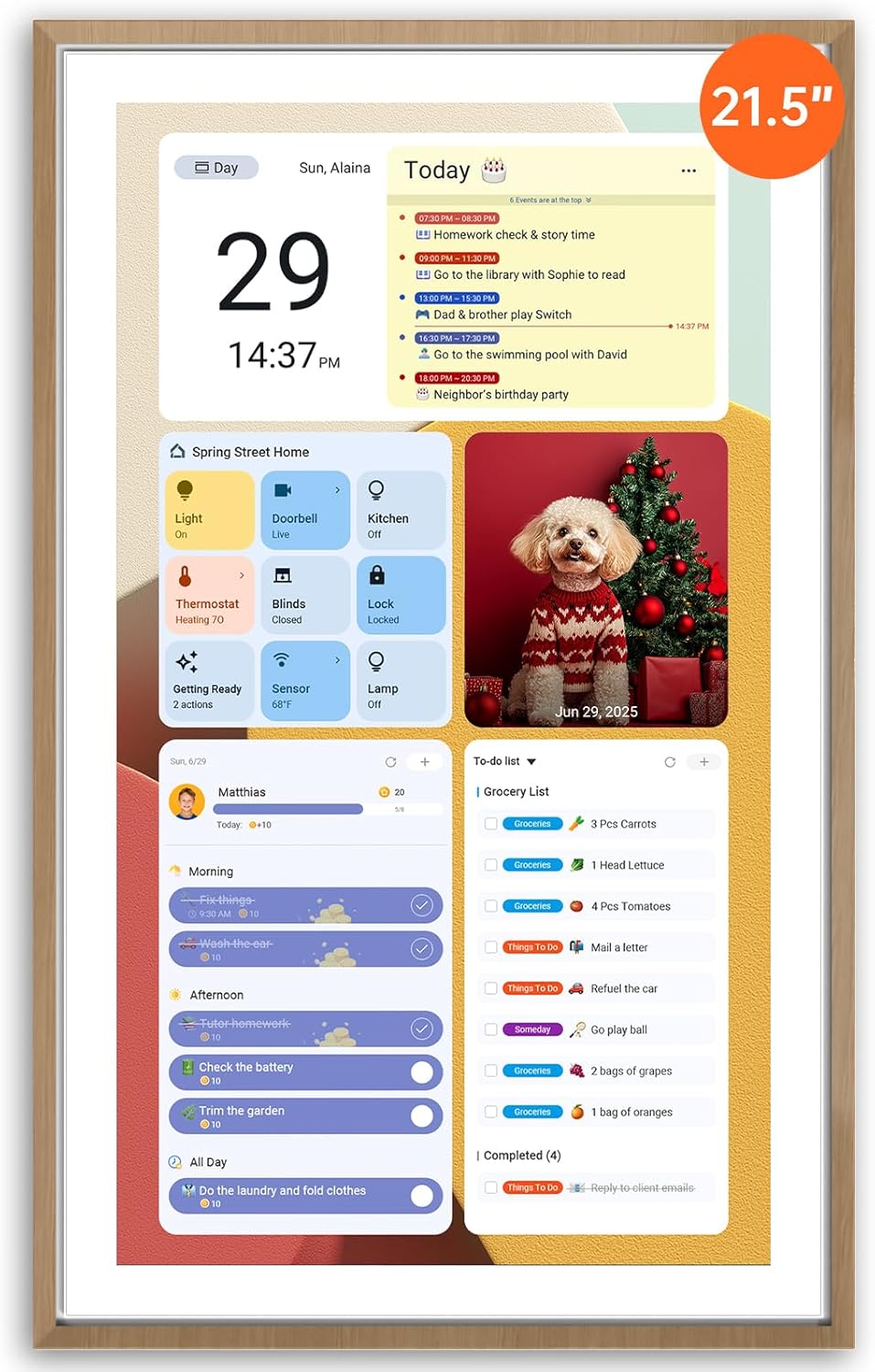 ApoloSign 21.5" Digital Calendar: Dual Mode Calendars with Google Play & Multi-c...