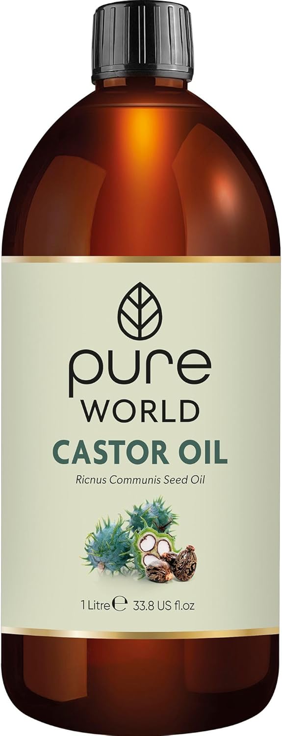 Pure World Natural Castor Oil, High-Quality Cold Press Oil, Versatile 1 Litre Ca...