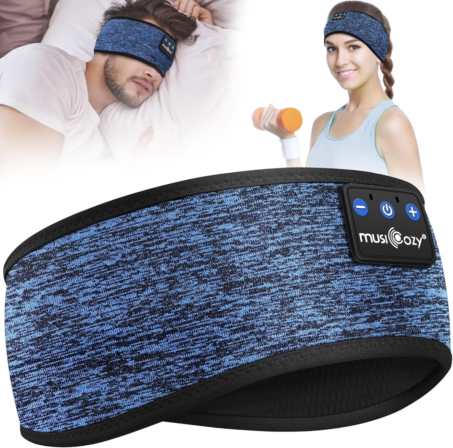 MUSICOZY Sleep Headphones Headband Bluetooth Soft Headphones for Sleeping & Spor...
