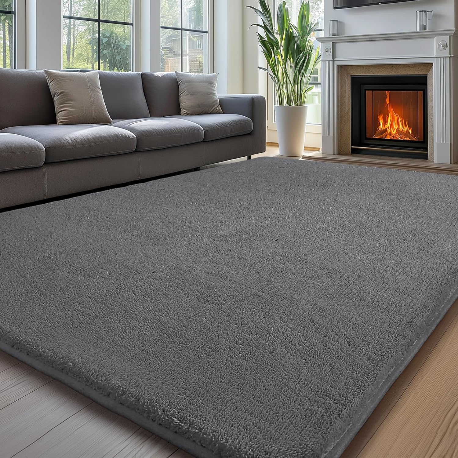 Sour Lemon Carpet Rugs, Special Large Grey Rug for Bedroom, Innovative Washable...