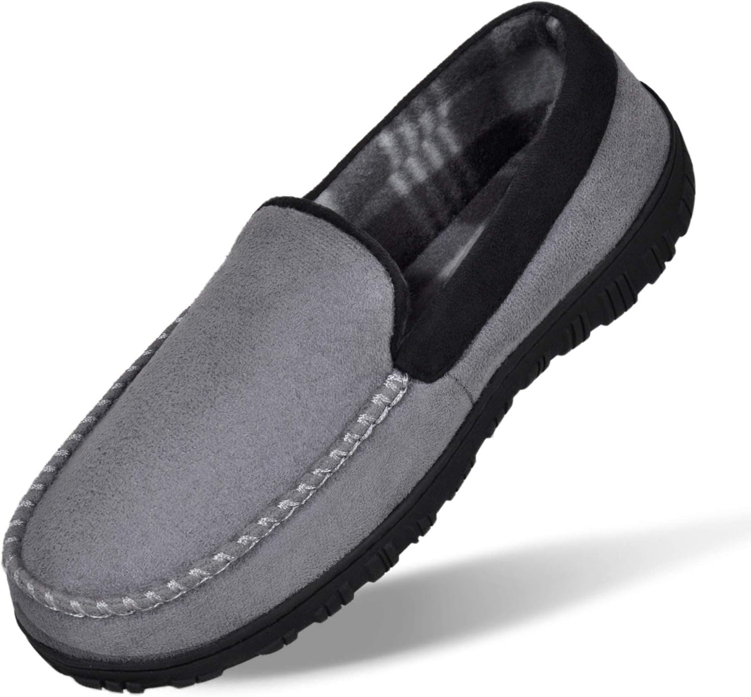 MIXIN Men's Slippers, Cozy Moccasin Slippers with Anti-Skid Slip On Design, Comf...