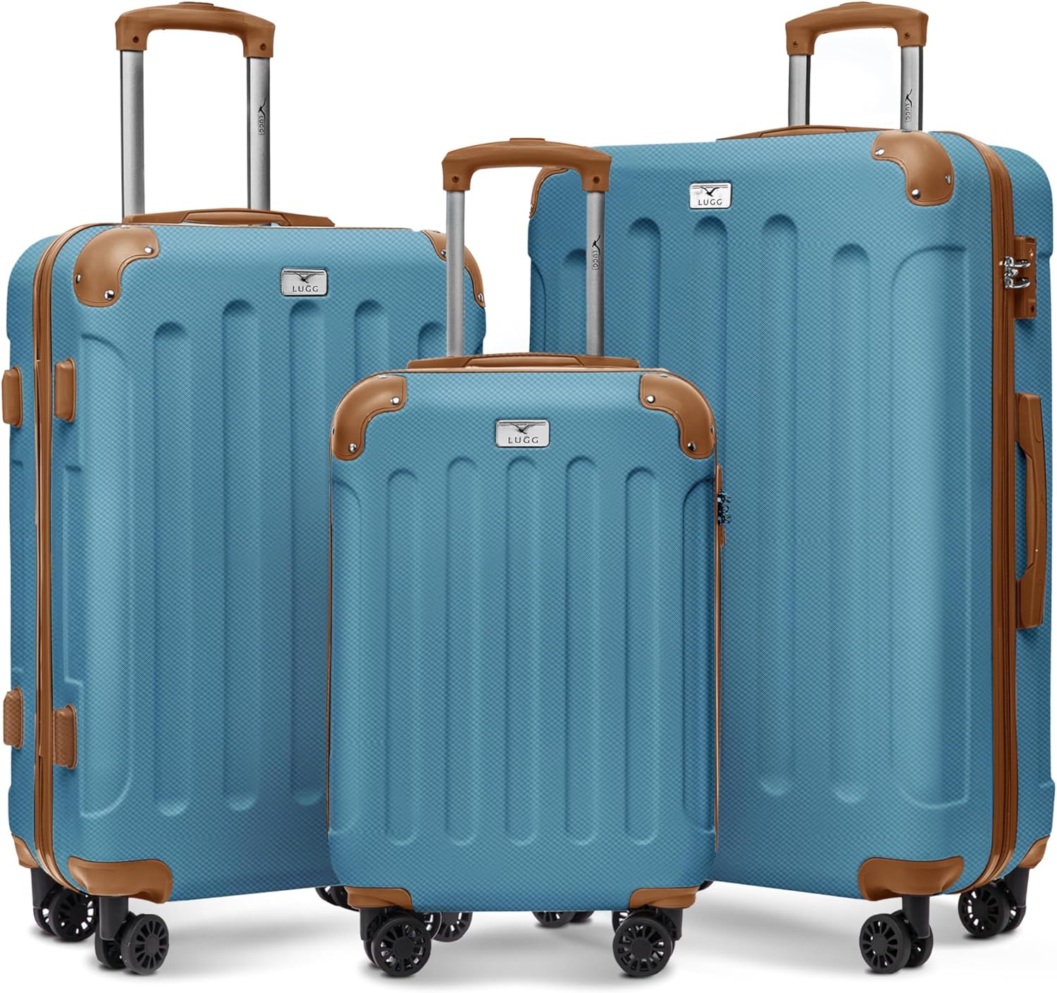 Premium LUGG Travel Suitcase Set, Durable Skywander 3-Piece Hard Shell Luggage,...