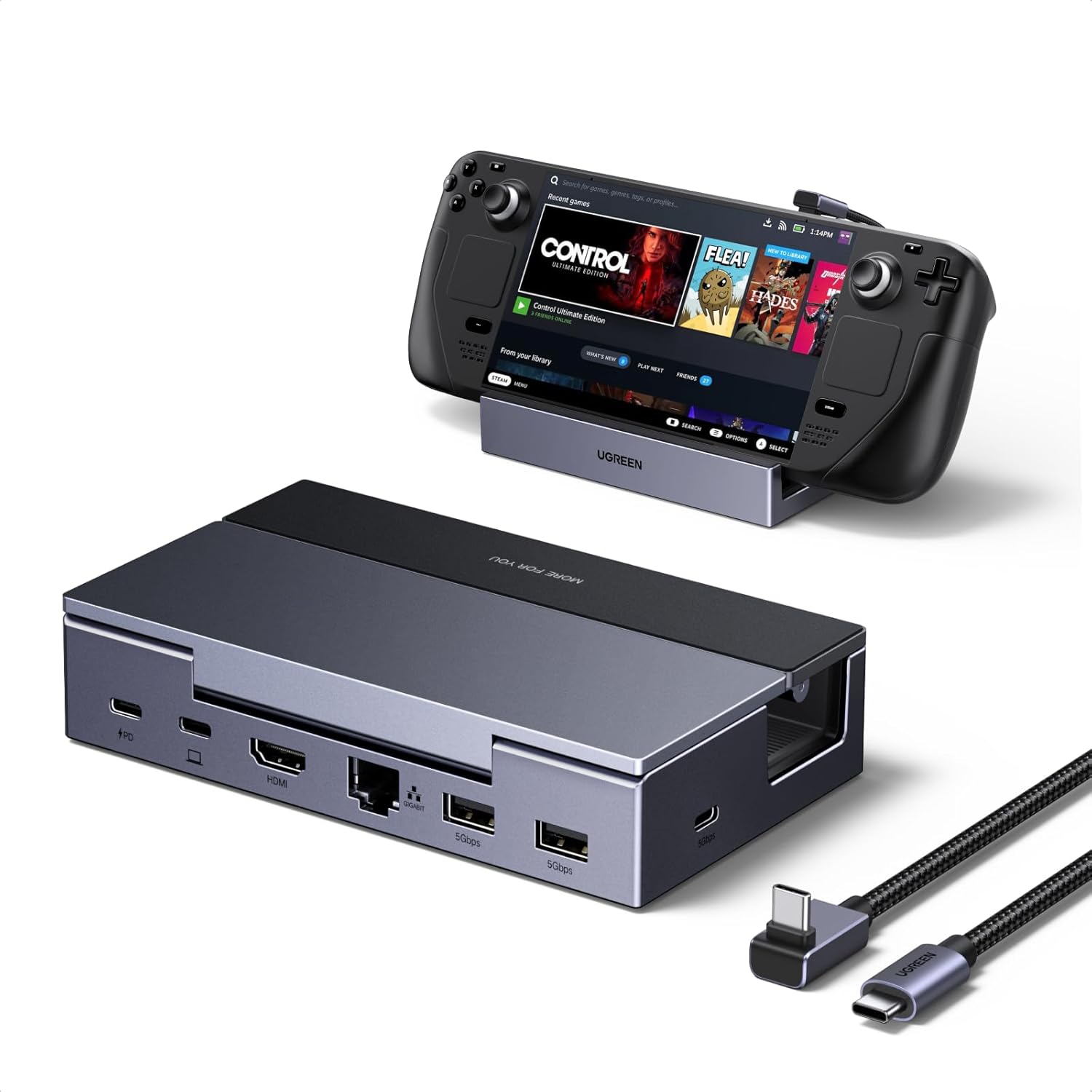 UGREEN Steam Deck Dock (6-in-1), 4K@120Hz HDMI, 10...