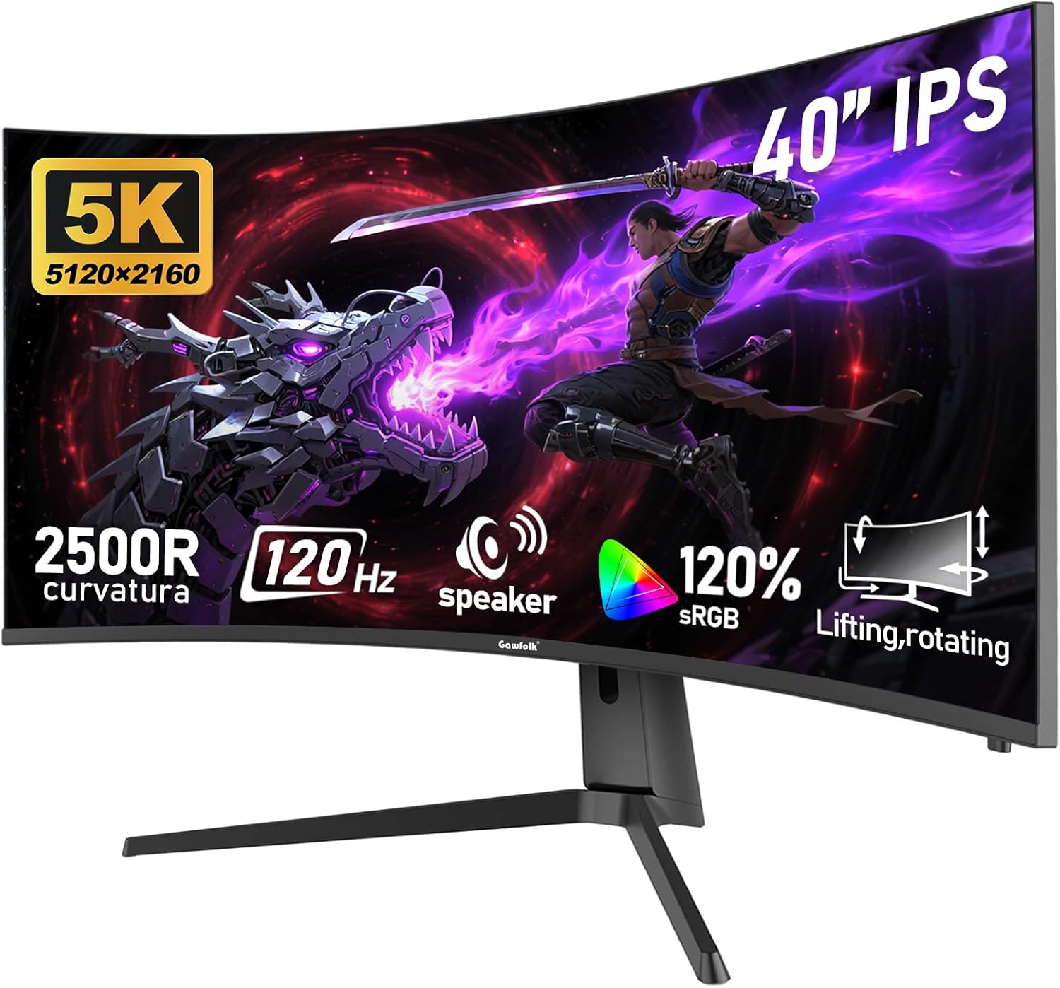 Exceptional Gawfolk 40 inch IPS WUHD 5K Gaming Monitor, High-Quality Ultrawide C...