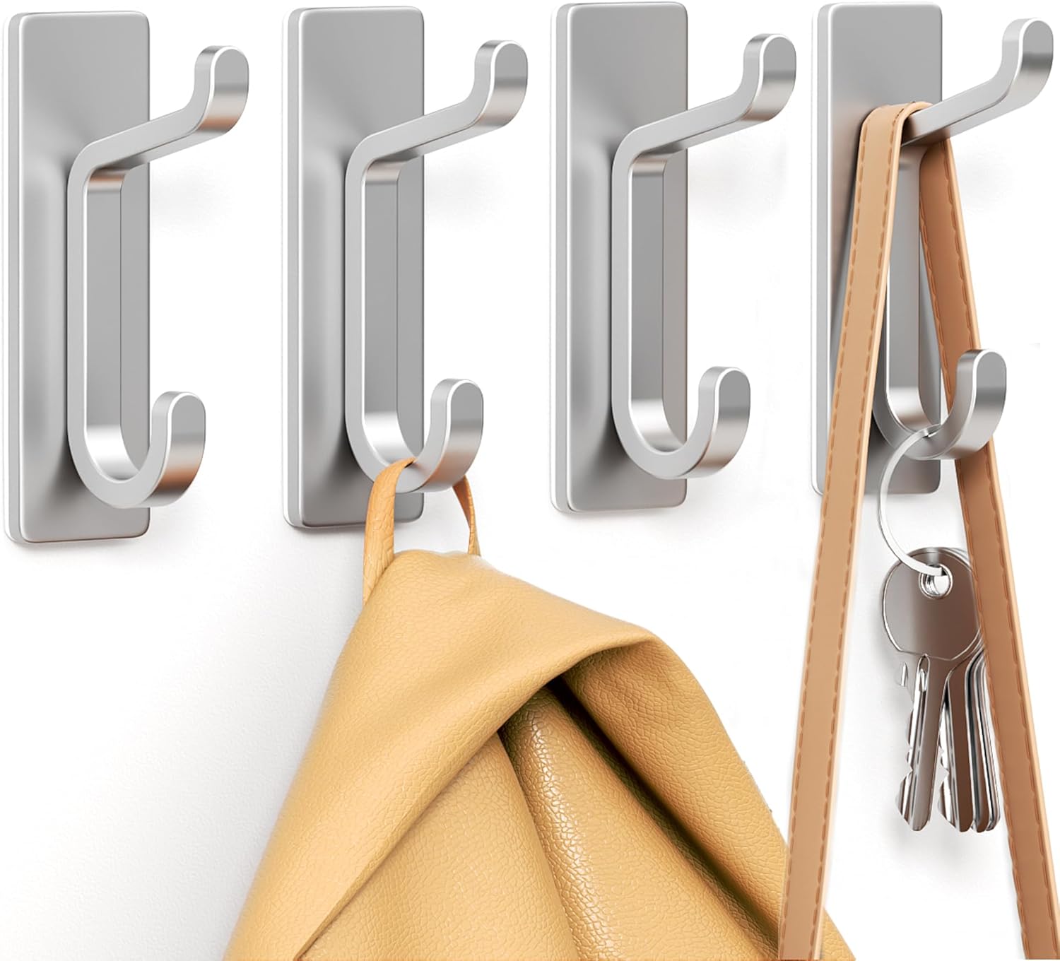 pickpiff Self Adhesive Hooks, Special Sticky Metal Stainless Hooks for Coat, Aff...