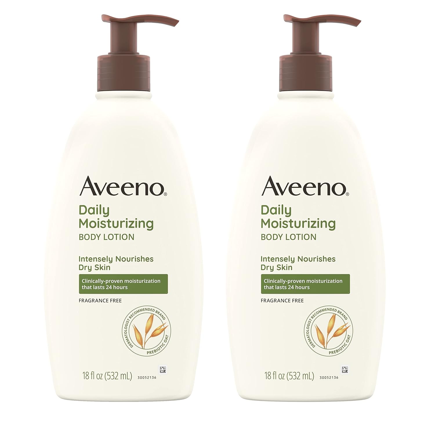 Aveeno Active Naturals Daily Moisturizing Lotion, 18-Ounce Pump (Pack of 2) Frag...