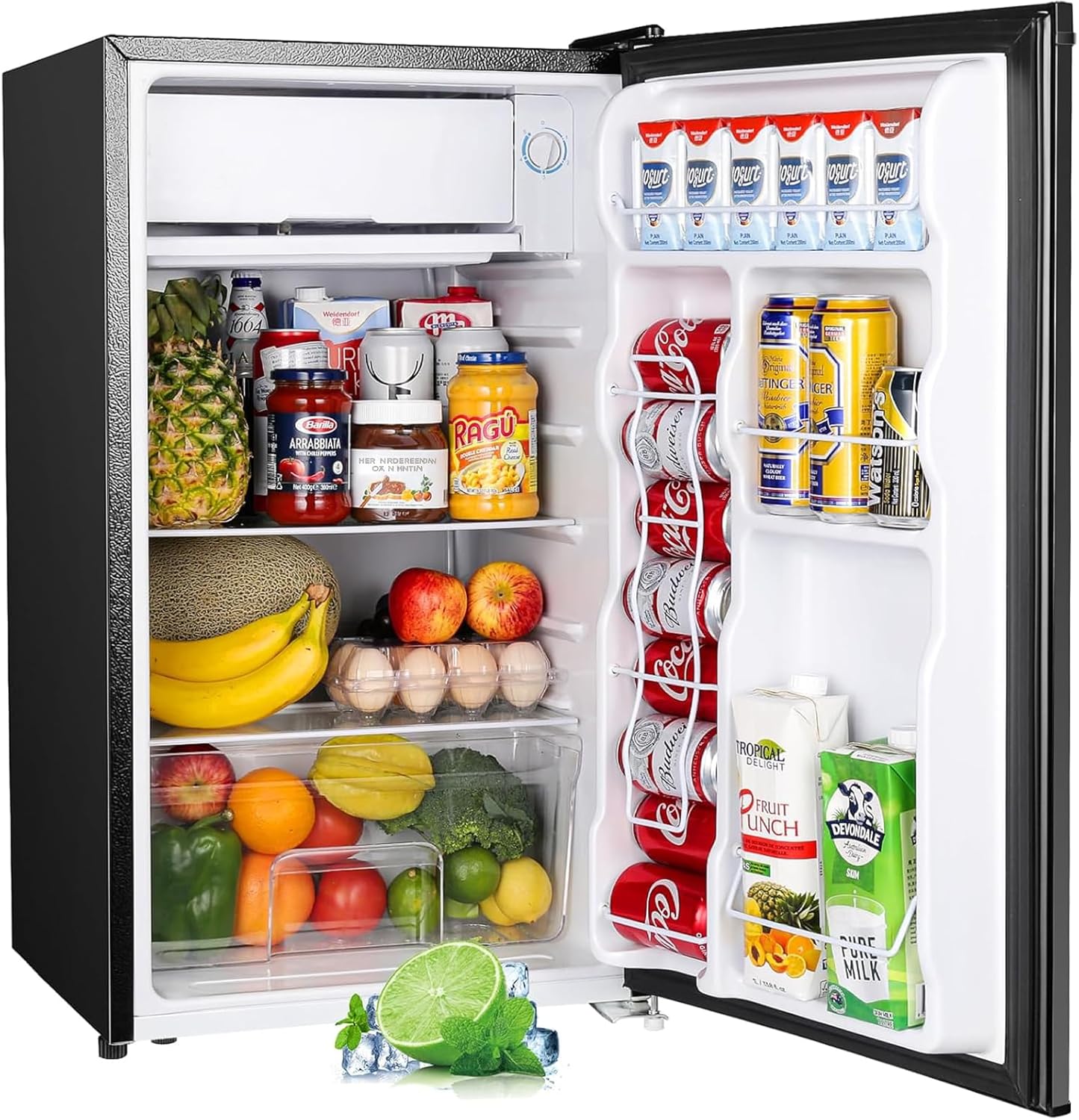 Upstreman 3.2 Cu.Ft Mini Fridge with Freezer, Single Door Mini Fridge, Dorm Frid...