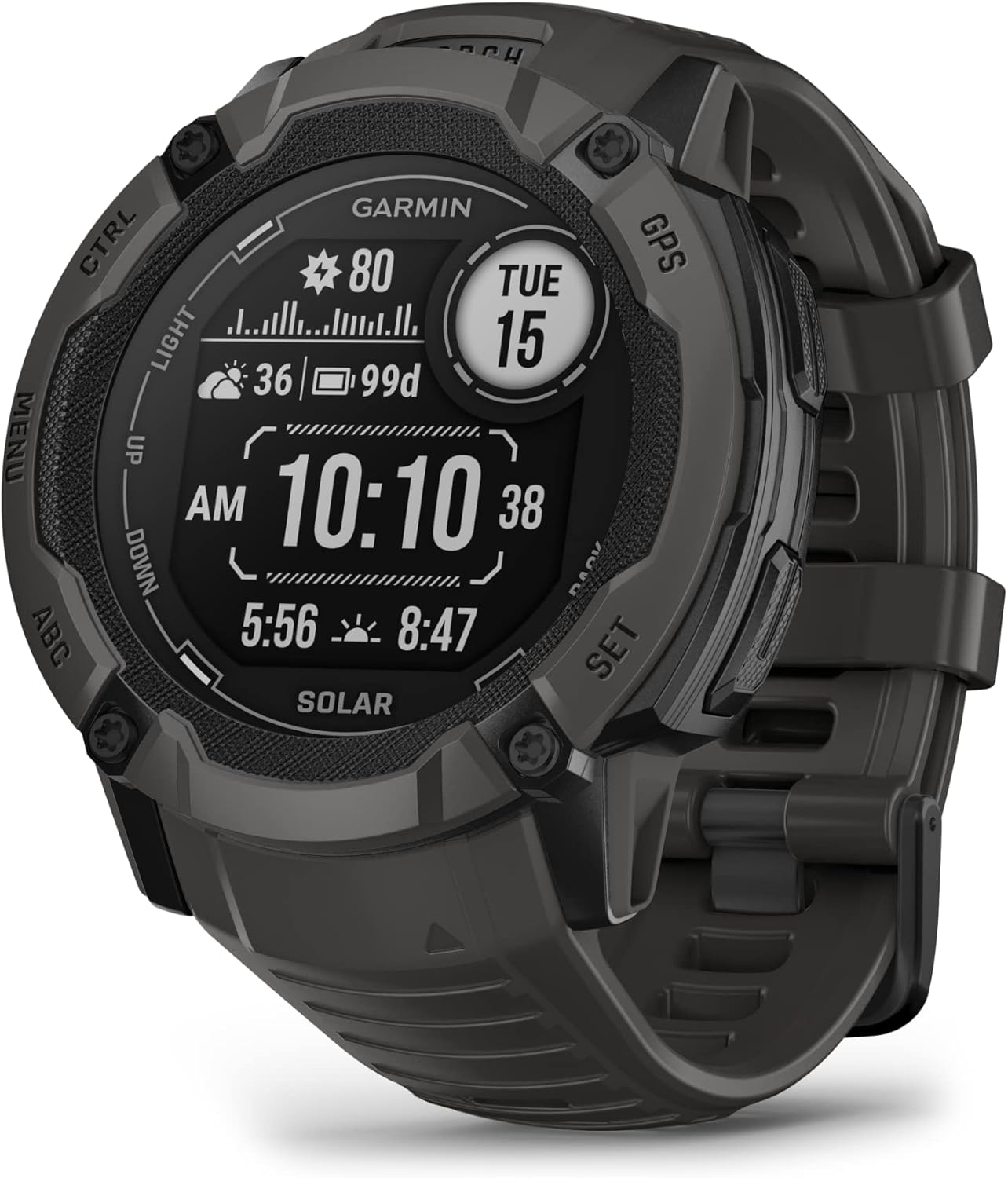 Garmin Instinct 2X Solar, Rugged GPS Smartwatch, Built-in Flashlight, Solar Char...