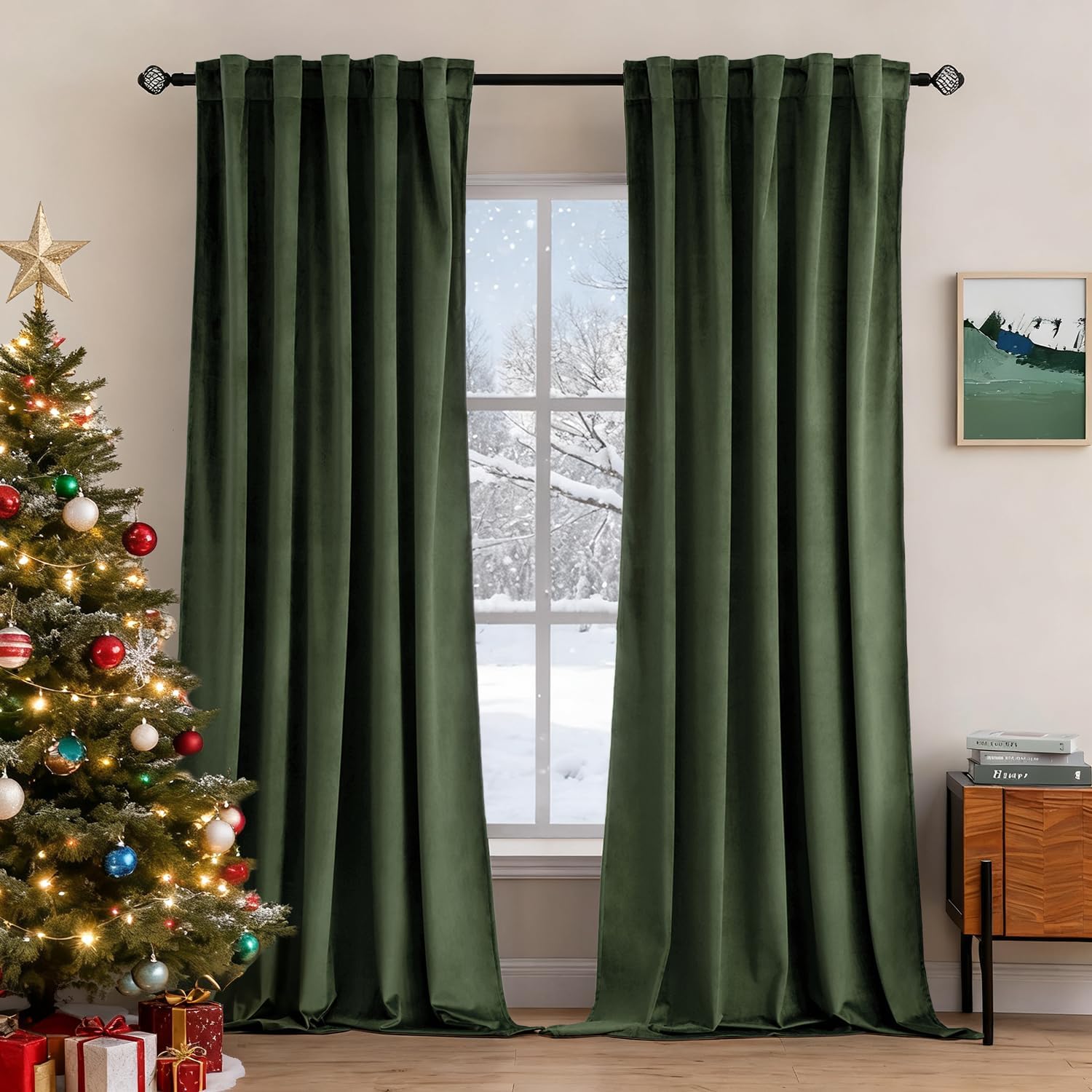 Luxury MIULEE Velvet Curtains, Elegant Curtains 96 Inches for Bedroom Living Roo...