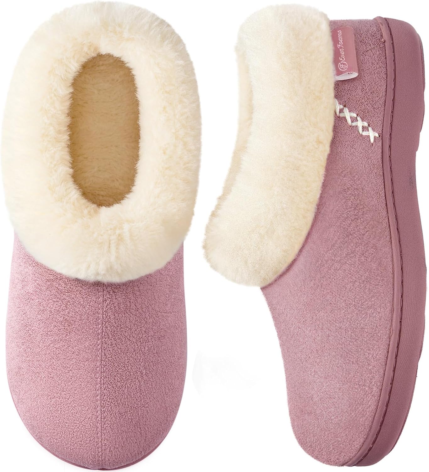 EverFoams Women's Microsuede Fuzzy Plush Lined Slippers with Cozy Memory Foam 5/...