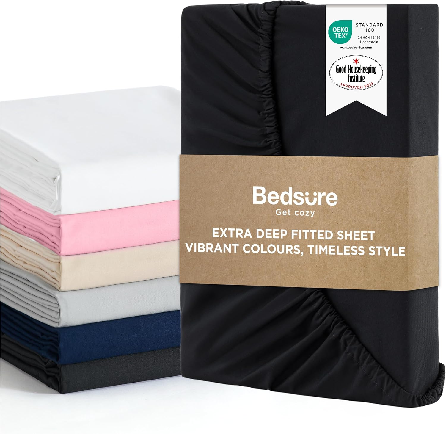Exclusive Bedsure King Size Fitted Sheets, Luxurious Bed Sheets with Extra Deep...