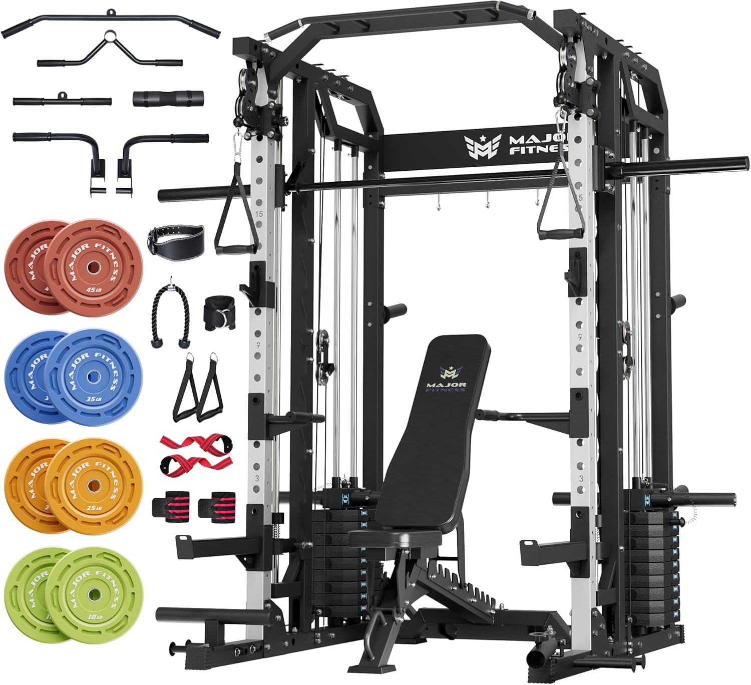 Major Fitness Drone2 Advanced Training Smith Machines– All-in-One Home Gym Squat...