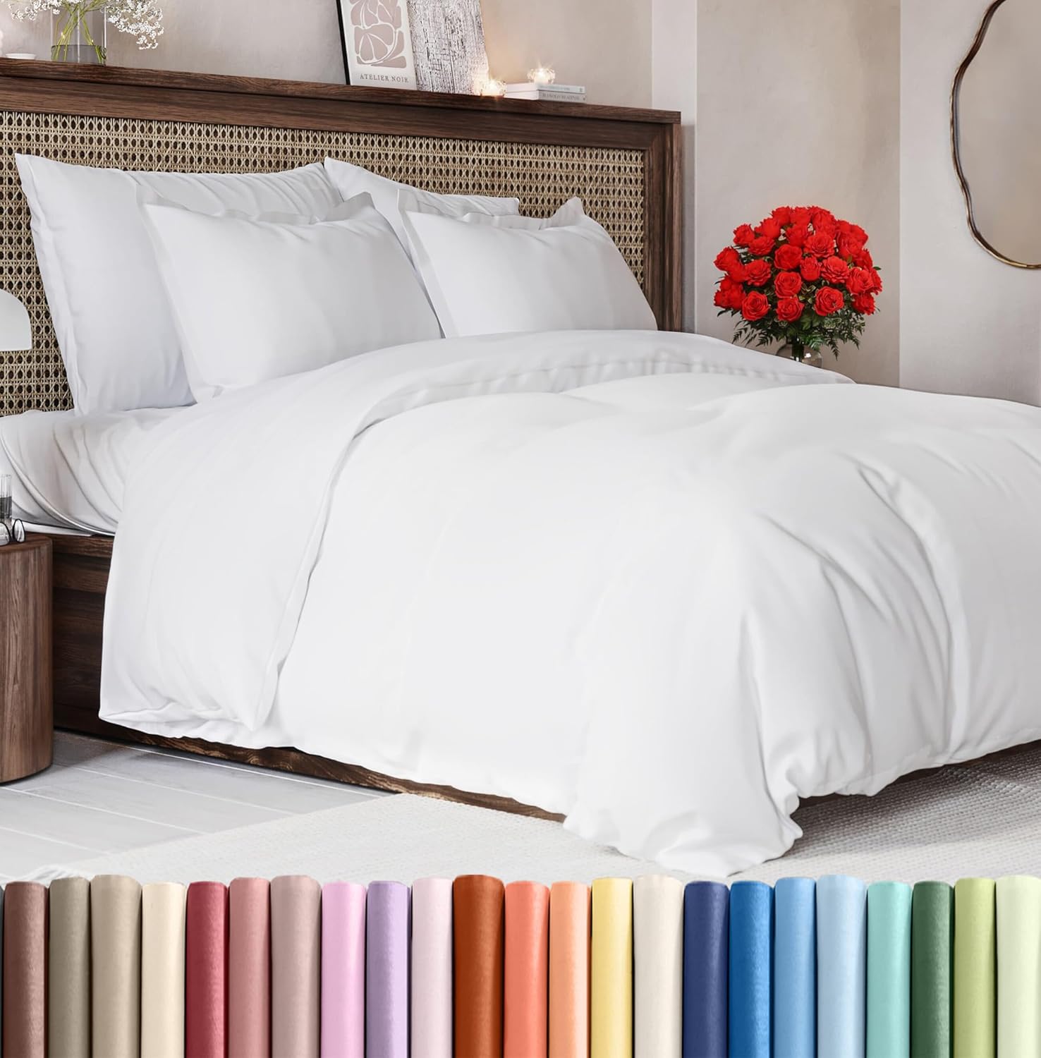 Duvet Cover King Size Set - Extra Soft King Size Duvet Cover 104 x 90 with 2 Pil...