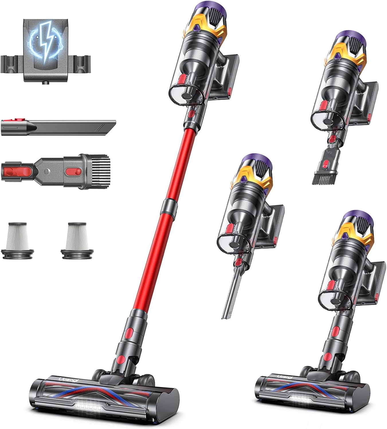 Upgraded Cordless Vacuum Cleaner, High-Quality Stick Vacuum with 55KPA 650W Powe...