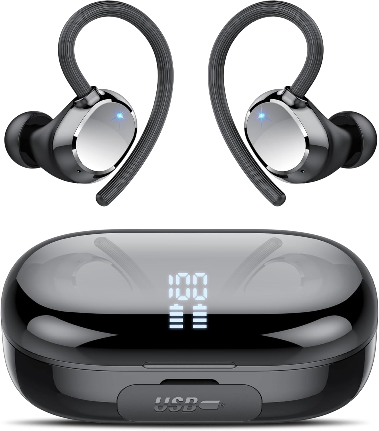 Wireless Earbuds, High-Quality Bluetooth 5.4 Sport Headphones with Earhooks, Inn...