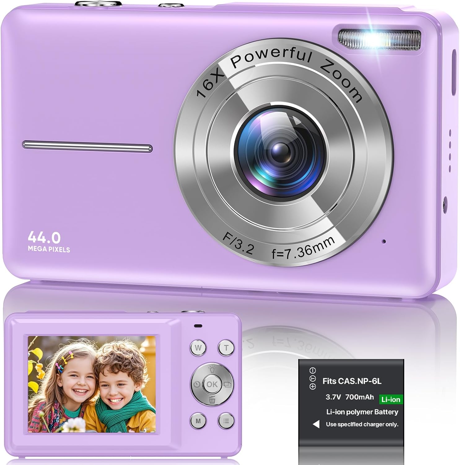 Digital Camera 1080P, 44MP FHD Compact Digital Camera, 16X Digital Zoom Portable...