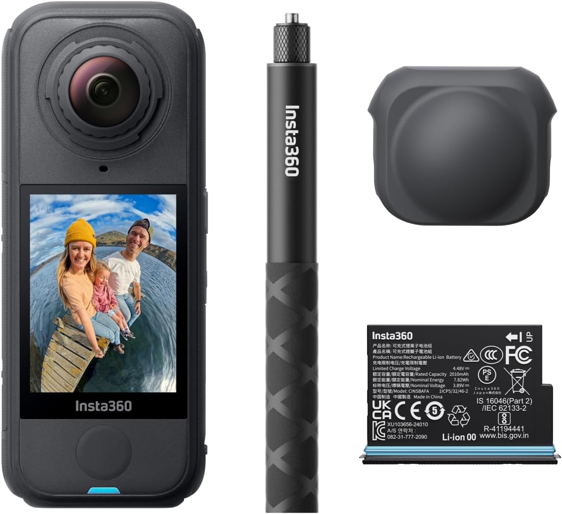 Insta360 X4 Air Starter Bundle - Lightweight 165g 8K 360 Camera, Invisible Selfi...