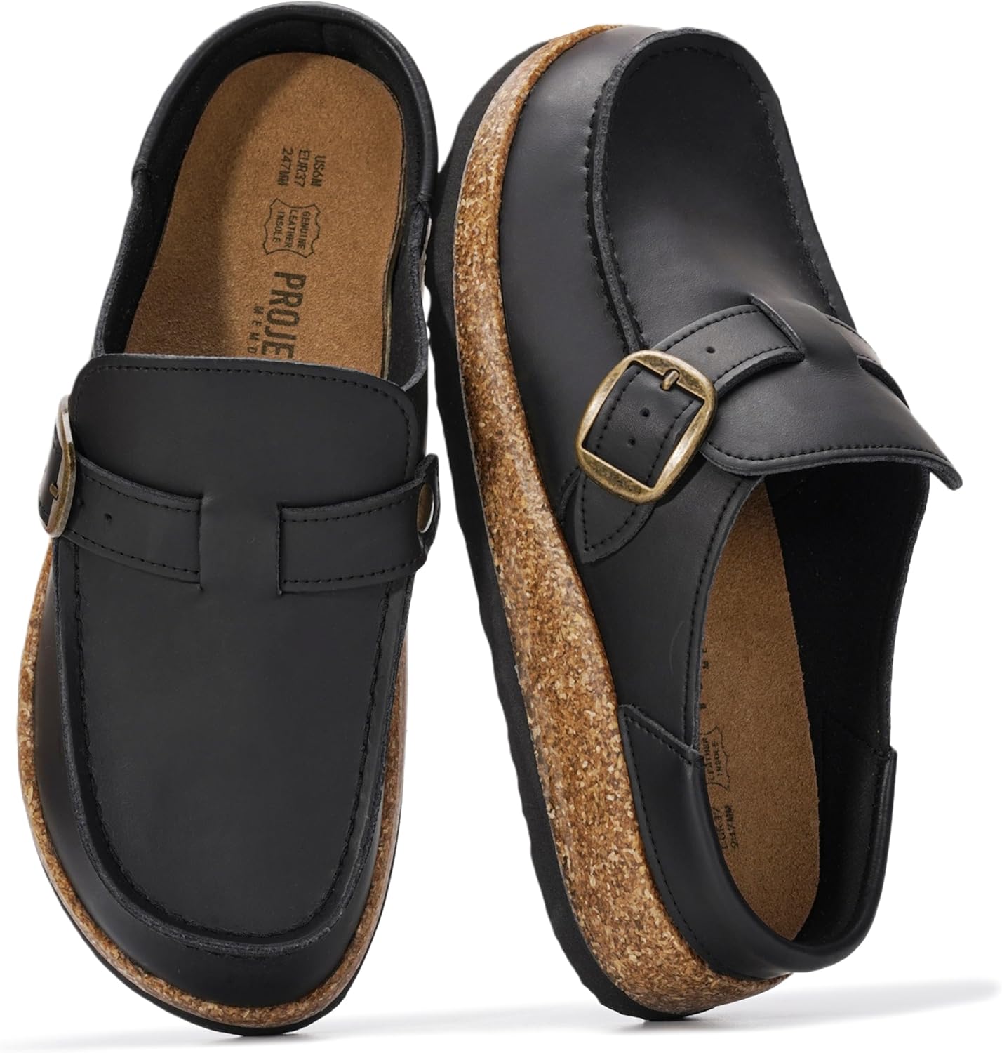 Premium Project Cloud Leather Moccasin-Style Clogs, Authentic Women Clogs with M...