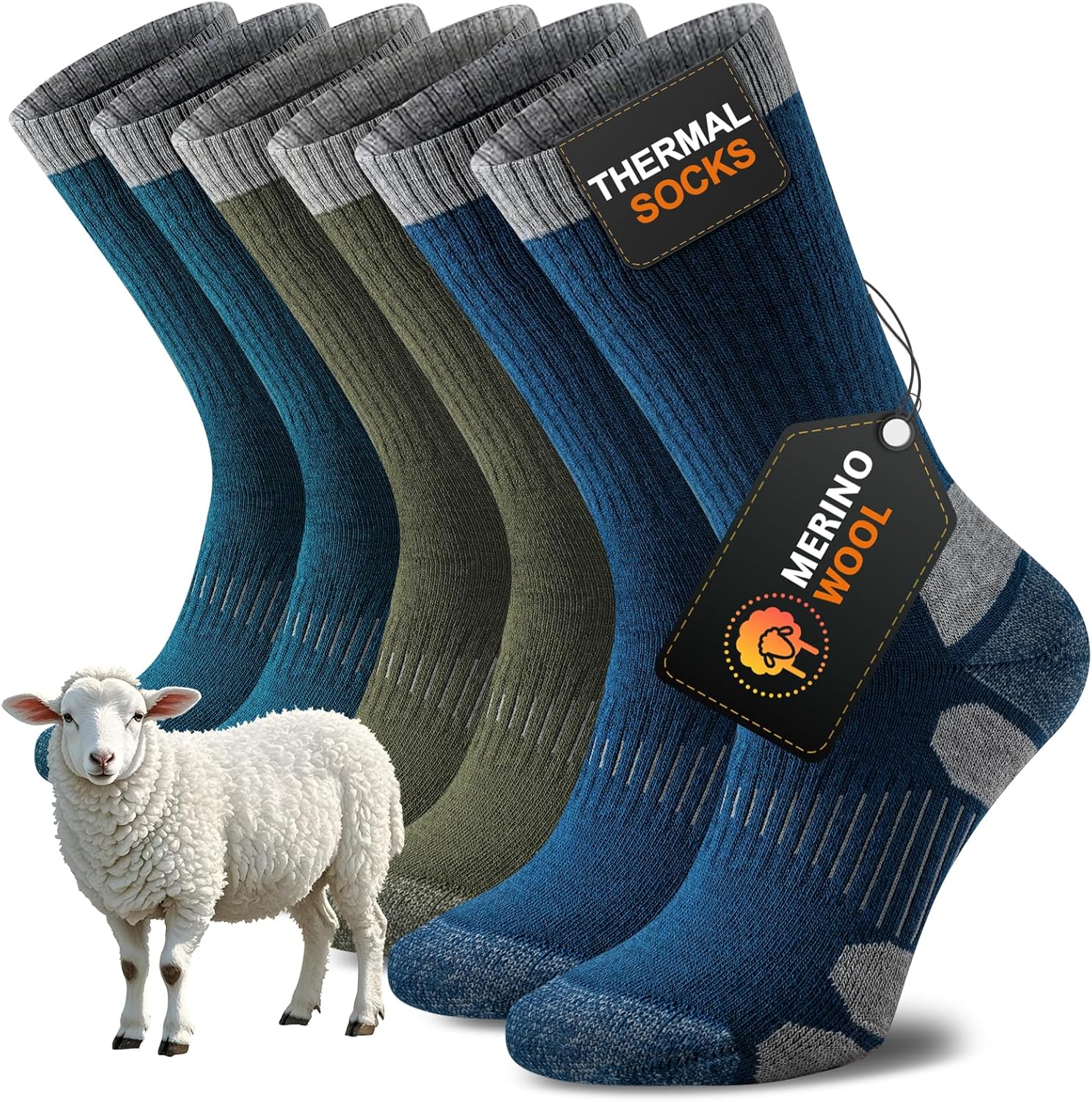 Merino Wool Hiking Socks, Special Comfort Socks for Men, Unique Socks for Outdoo...
