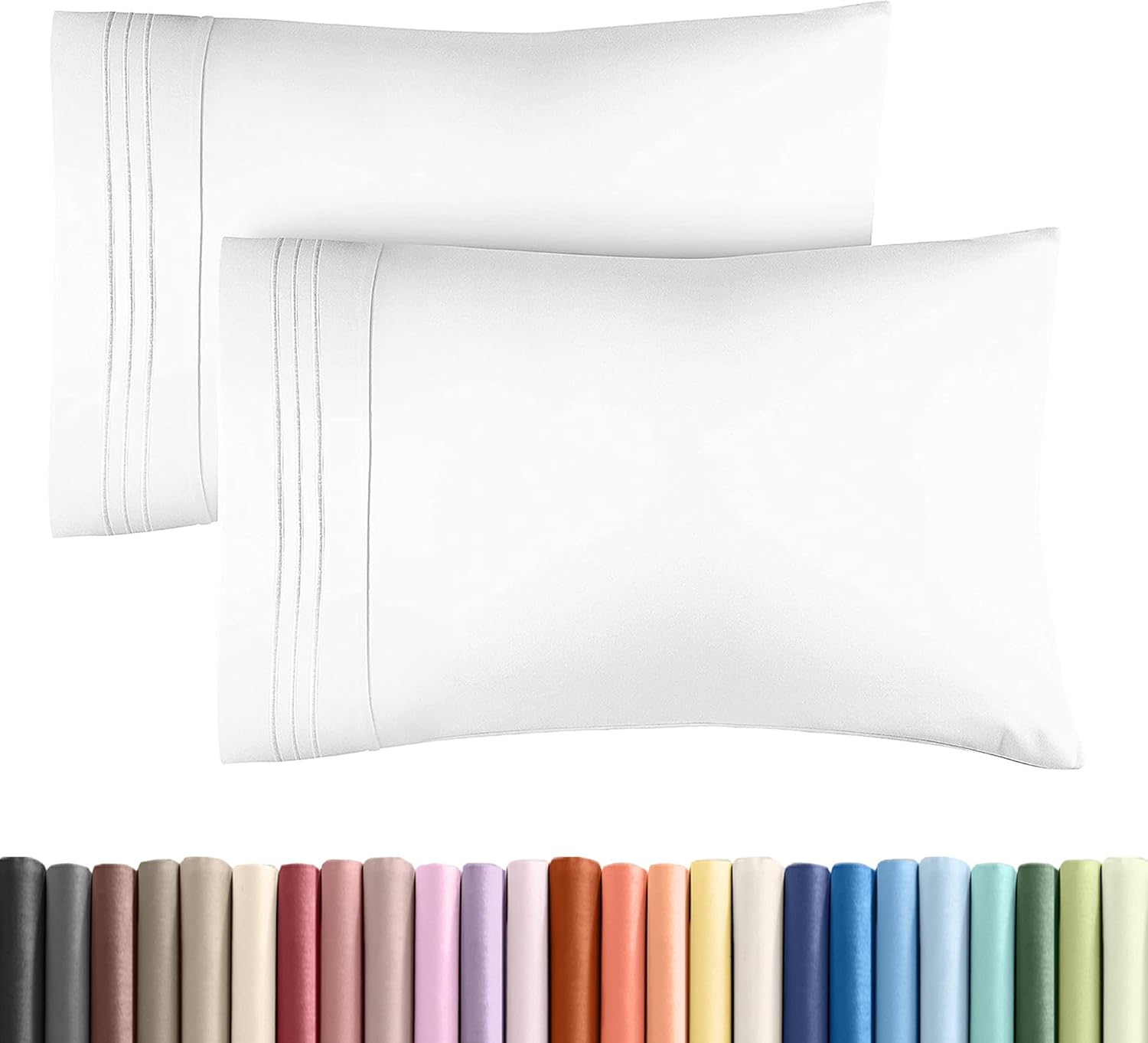 King Pillow Cases Set of 2 - Ultra Soft Hotel Quality Pillowcase Covers - Comfy,...