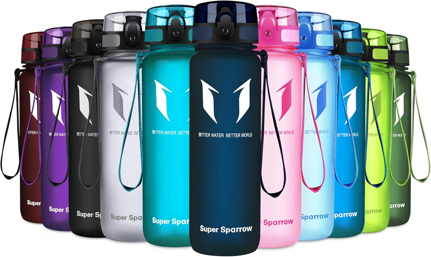 Super Sparrow Sports Water Bottle - 350ml & 500ml & 750ml & 1000ml - Non-Toxic B...