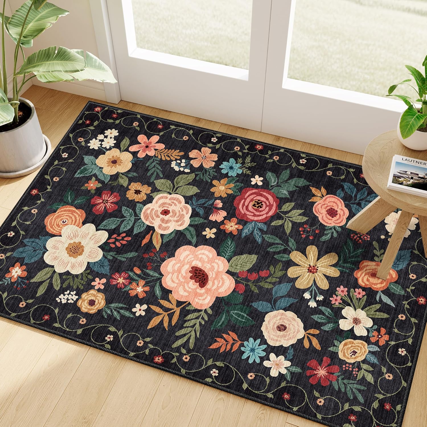 High-Quality DUKINO Floral Indoor Rugs, Special Washable Door Mat for Entryway,...