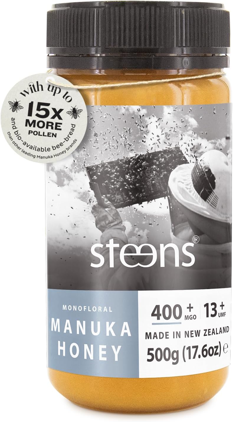 Steens Manuka Honey - MGO 400+ - Pure & Raw 100% Certified UMF 13+ Manuka Honey...