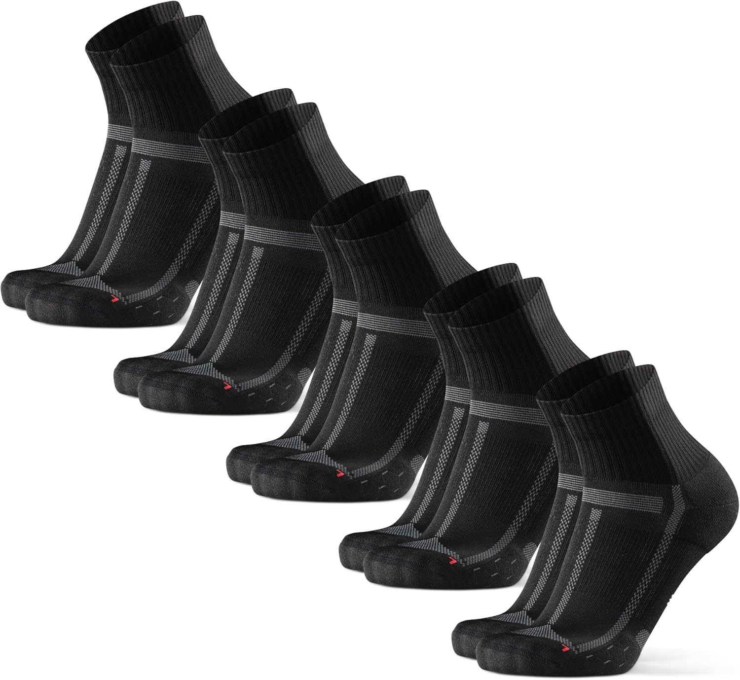 DANISH ENDURANCE Performance Running Socks for Long Distances, Cushioned Quarter...