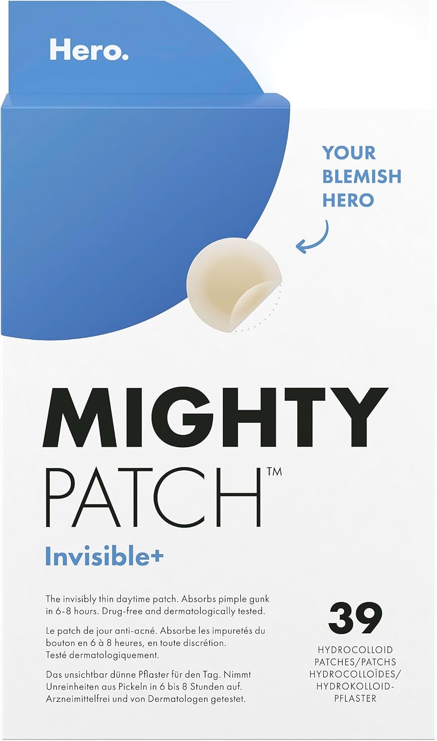 Mighty Patch Invisible+ Spot Patches by Hero Cosmetics, Daytime Acne Treatment,...